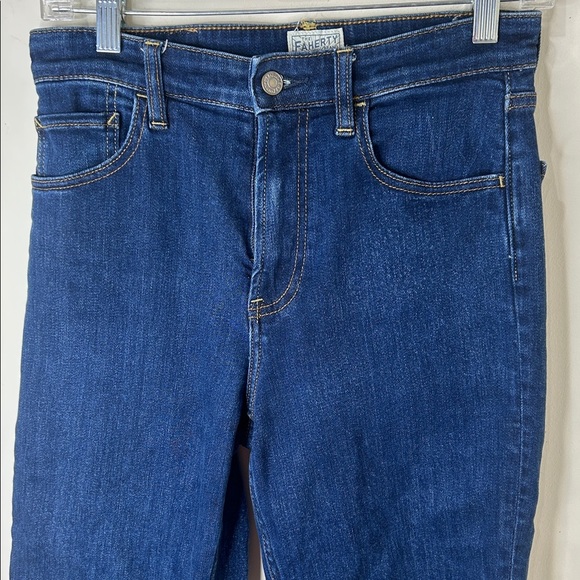 FAHERTY Organic Cotton Straight Leg Dark Wash Jeans Size 28 - Picture 3 of 16
